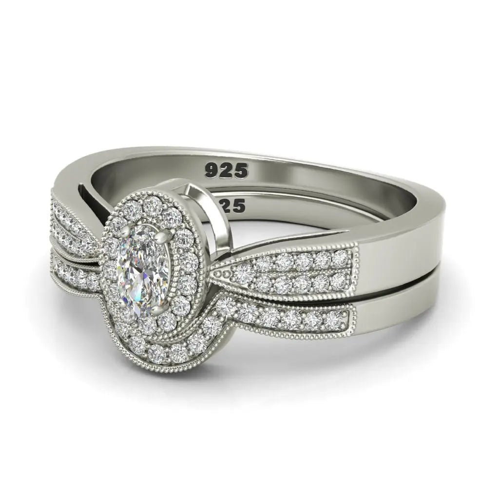 Melanie sterling silver bridal set - EJ Cole