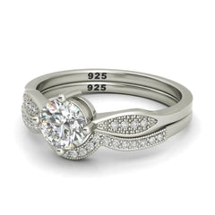 Zandra sterling silver bridal set - EJ Cole