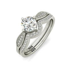 Zandra sterling silver bridal set - EJ Cole