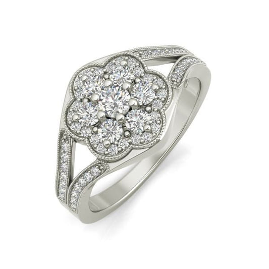 Rosa sterling silver engagement ring - EJ Cole