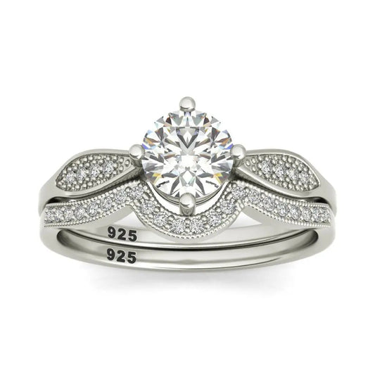 Zandra sterling silver bridal set - EJ Cole